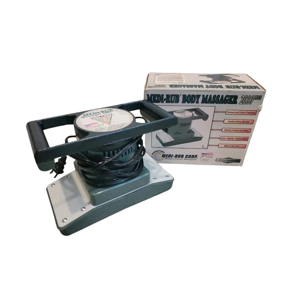 Body Massager Medi-Rub 2000 Plus 2 Speed Massage Green Pad USA w/BOX MANUAL